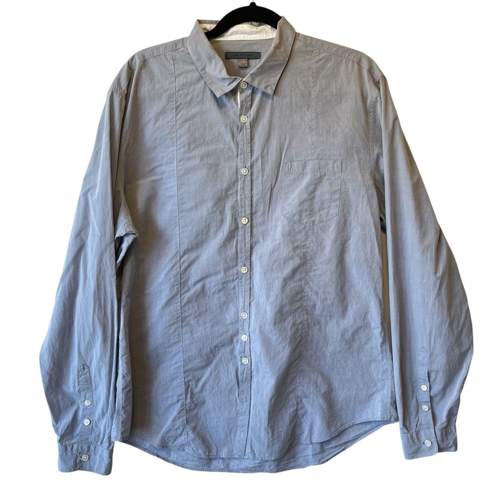 John Varvatos Button up shirt XL Blue Long sleeve Lightweight 100% Cotton Mens